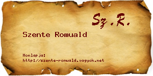 Szente Romuald névjegykártya